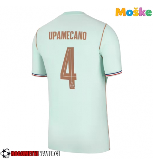 Moške Nogometnih dresov Francija Dayot Upamecano #4 Gostujoči SP 2026 Kratki rokavi Moške Nogometnih dresov Francija Dayot Upamecano #4 Gostujoči SP 2026 Kratki rokavi